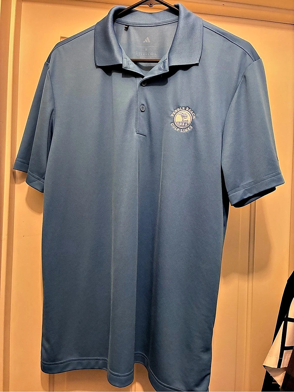 adidas Pebble Beach Golf Links Polo Shirt Blue